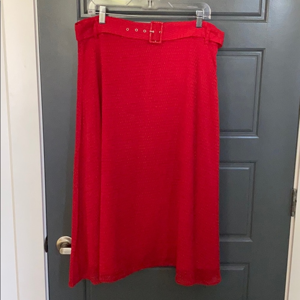 House of Harlow red A-line midi skirt XL
